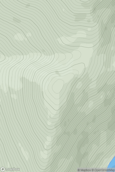 Thumbnail image for Beinn Bhuidhe [Moidart and Ardnamurchan] showing contour plot for surrounding peak
